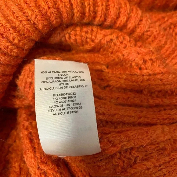 Aritzia Wilfred Free Wool Orange Cable Knit Sweater - Picture 5 of 5